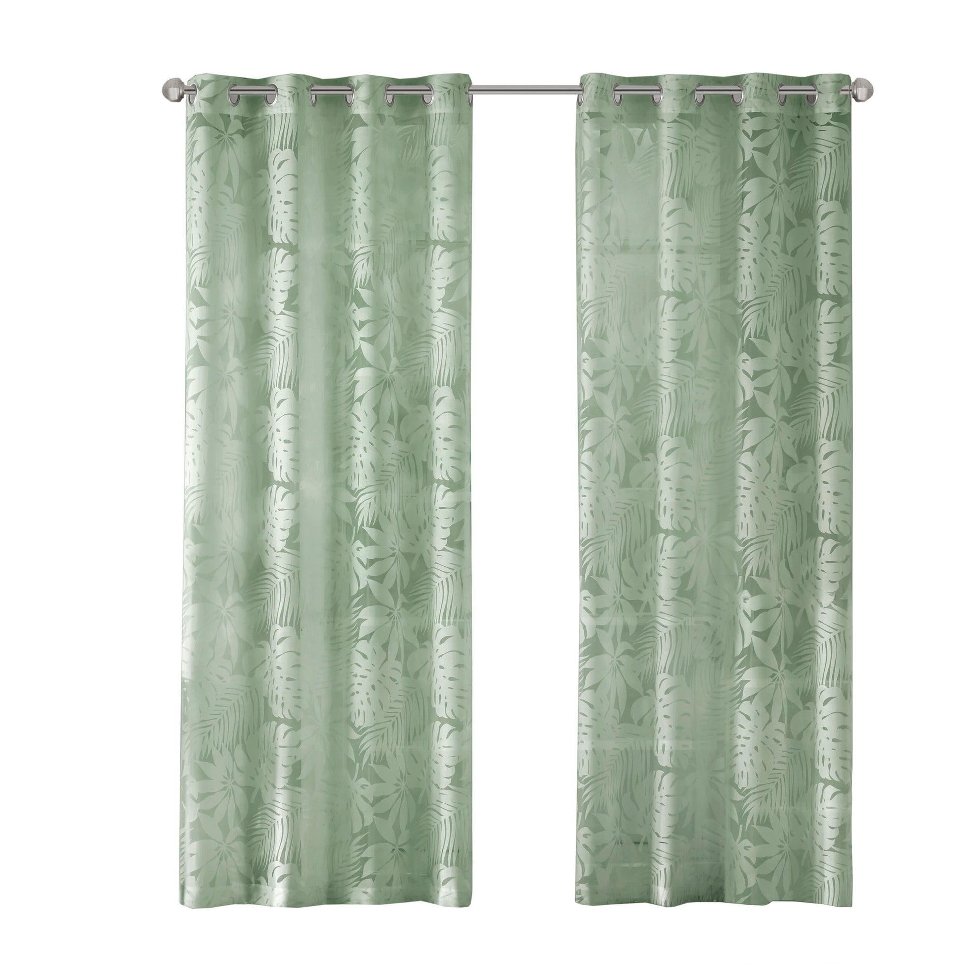 Madison Park Palm Leaf Burnout Window Sheer