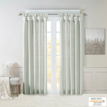 Madison Park Twist Tab Lined Window Curtain Panel