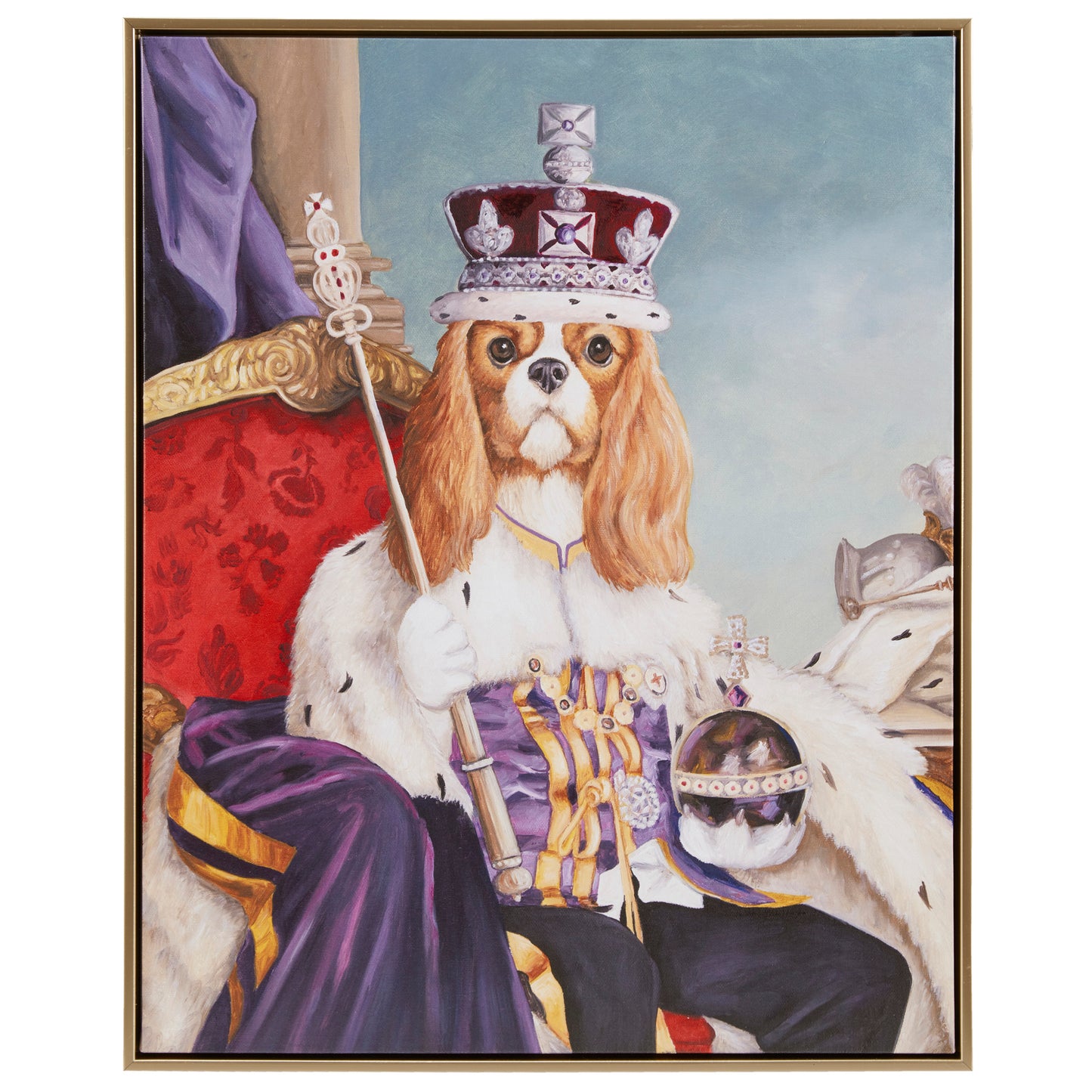 Madison Park King Charles Spaniel III Framed Canvas Wall Art