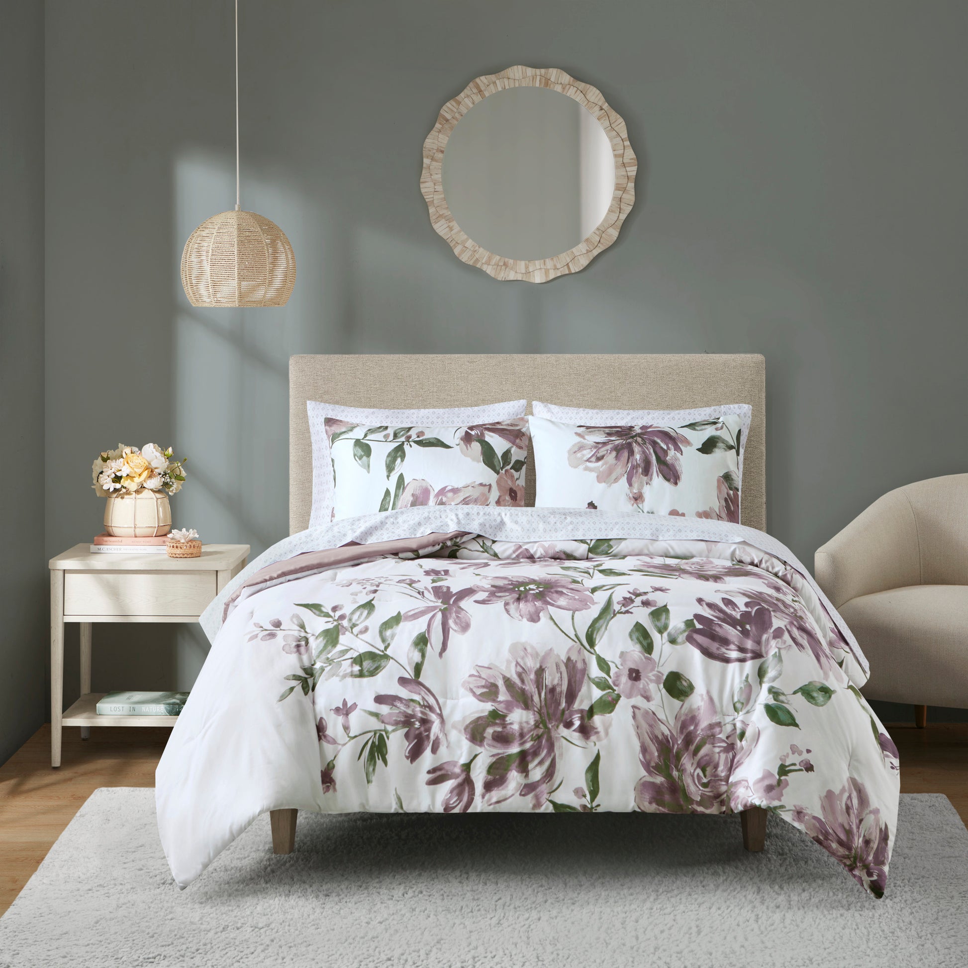 Madison Park Essentials Floral Comforter Set with Bed Sheets