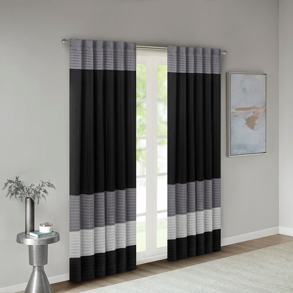 Madison Park Polyoni Pintuck Curtain Panel