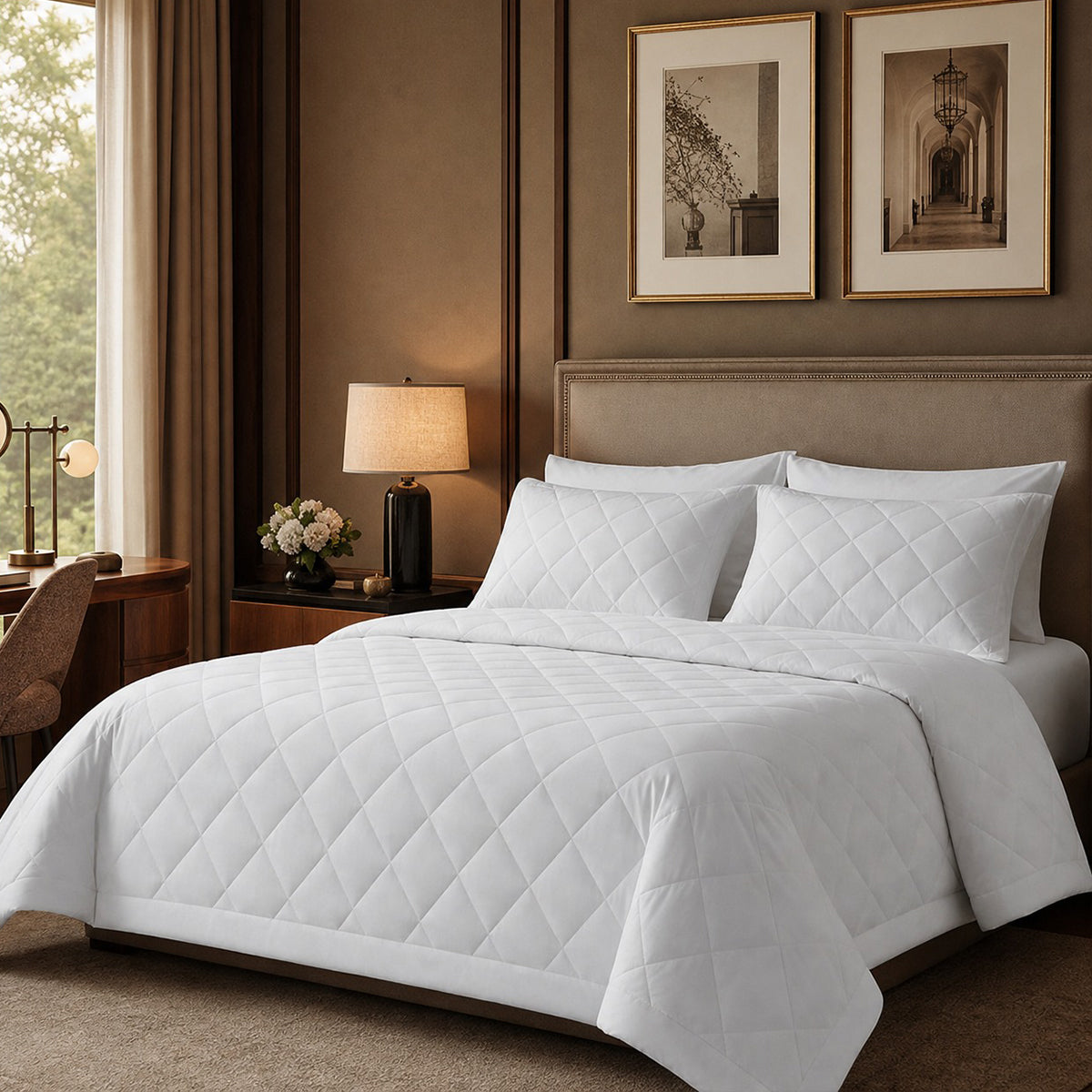Hotel Collection Cotton Premium Antimicrobial Comforter Blanket - Diamond Stitch