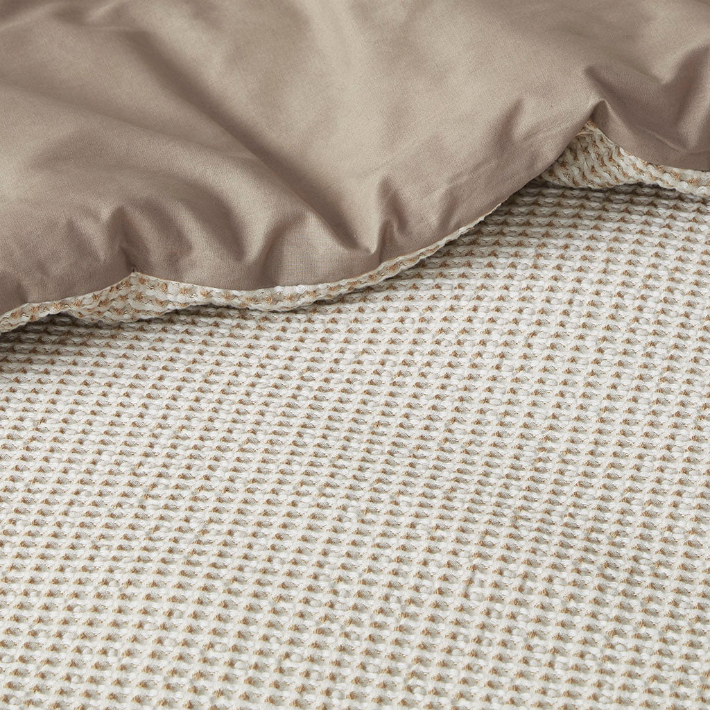 Mara 3 Piece Cotton and Rayon from Bamboo Blend Waffle Weave Duvet Cover Set