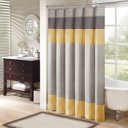 Madison Park Faux Silk Shower Curtain