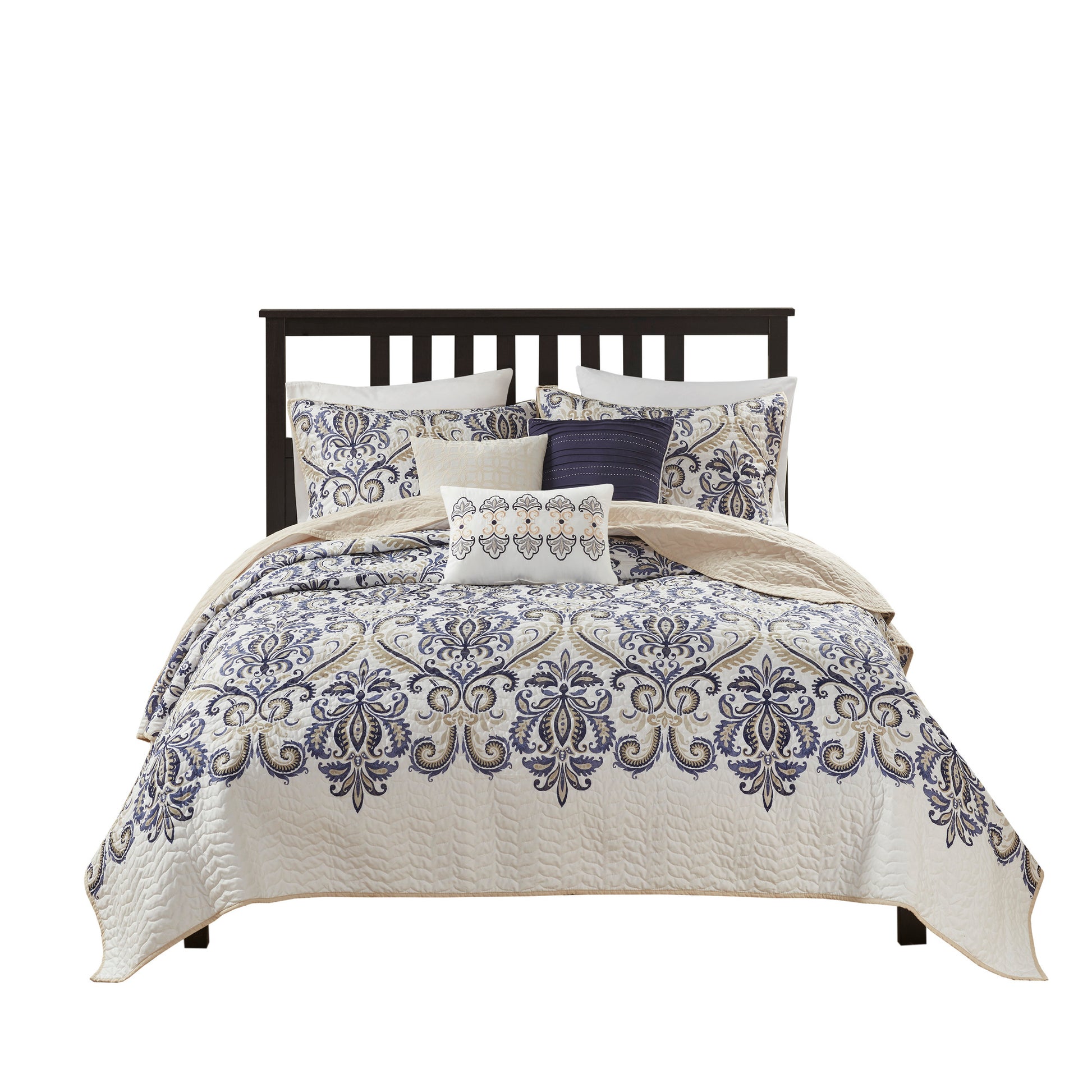 Madison Park 6 Piece Reversible Quilt Set with Throw Pillows