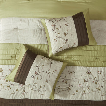 Madison Park Embroidered 7 Piece Comforter Set