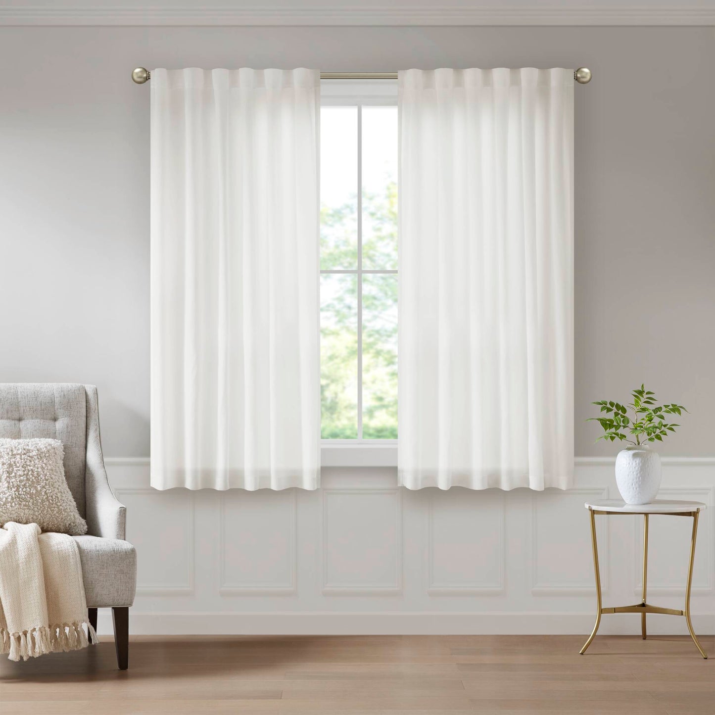 Madison Park Rod Pocket with Back Tab Privacy Curtain Pair