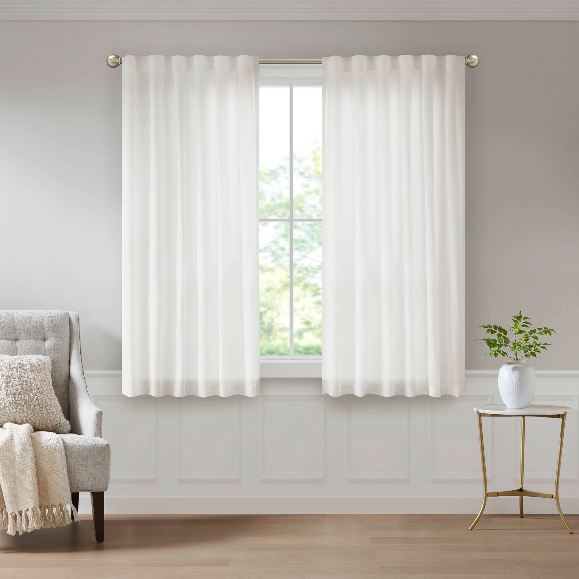 Madison Park Rod Pocket with Back Tab Privacy Curtain Pair