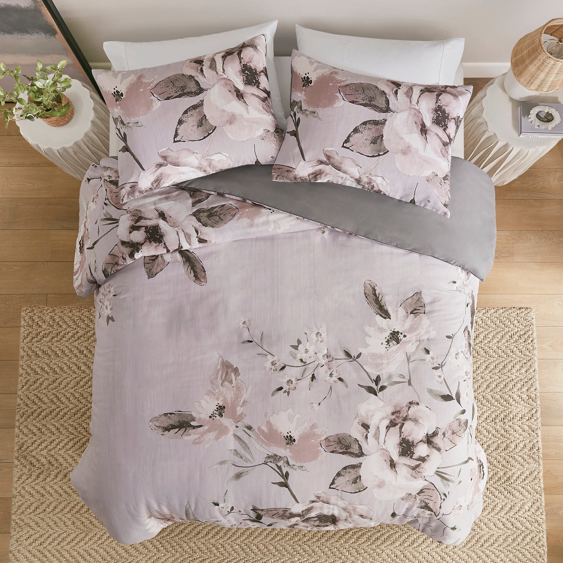 Madison Park 3 Piece Floral Printed Duvet Cover Set