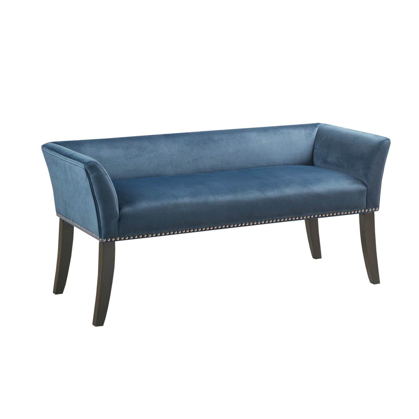 Madison Park Welburn 49.5" Upholstered Bench with Back & Wood Legs