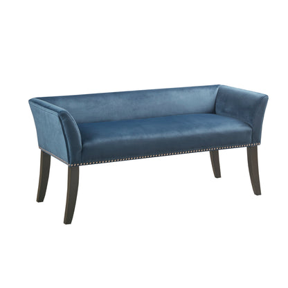 Madison Park Welburn 49.5" Upholstered Bench with Back & Wood Legs