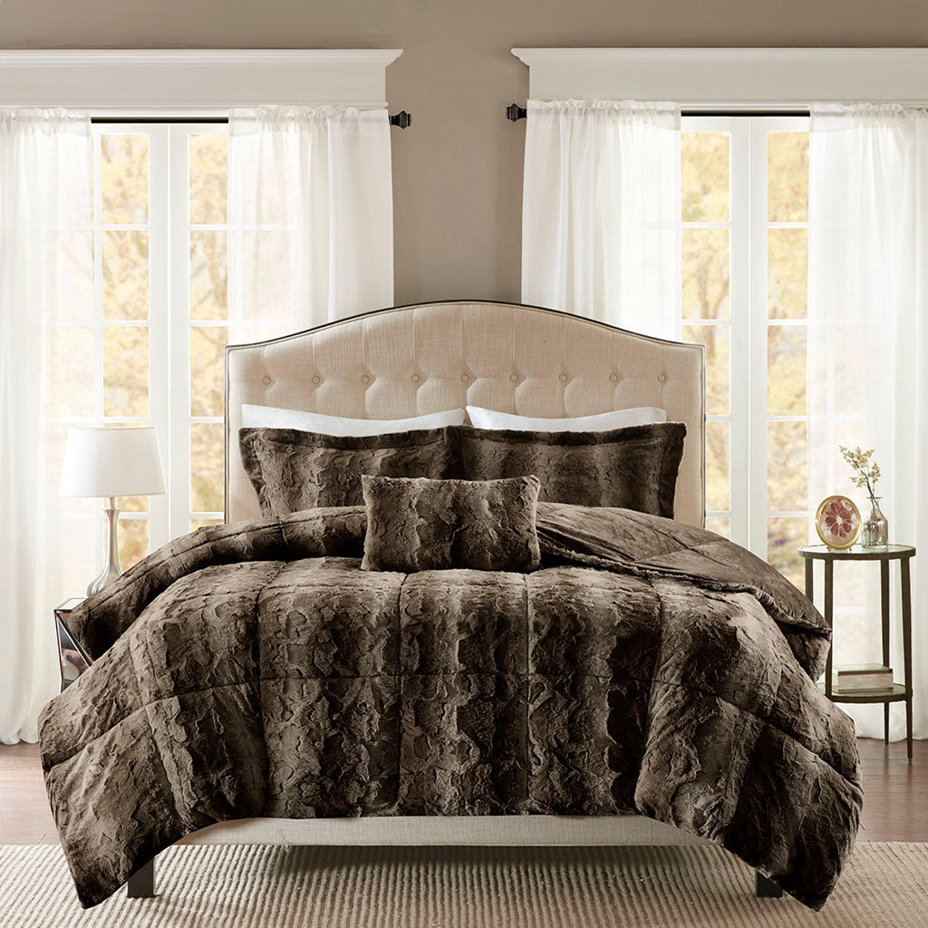 Madison Park 4PC Faux Fur Comforter Set