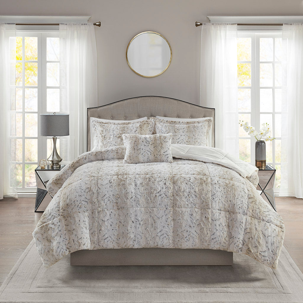 Madison Park 4PC Faux Fur Comforter Set