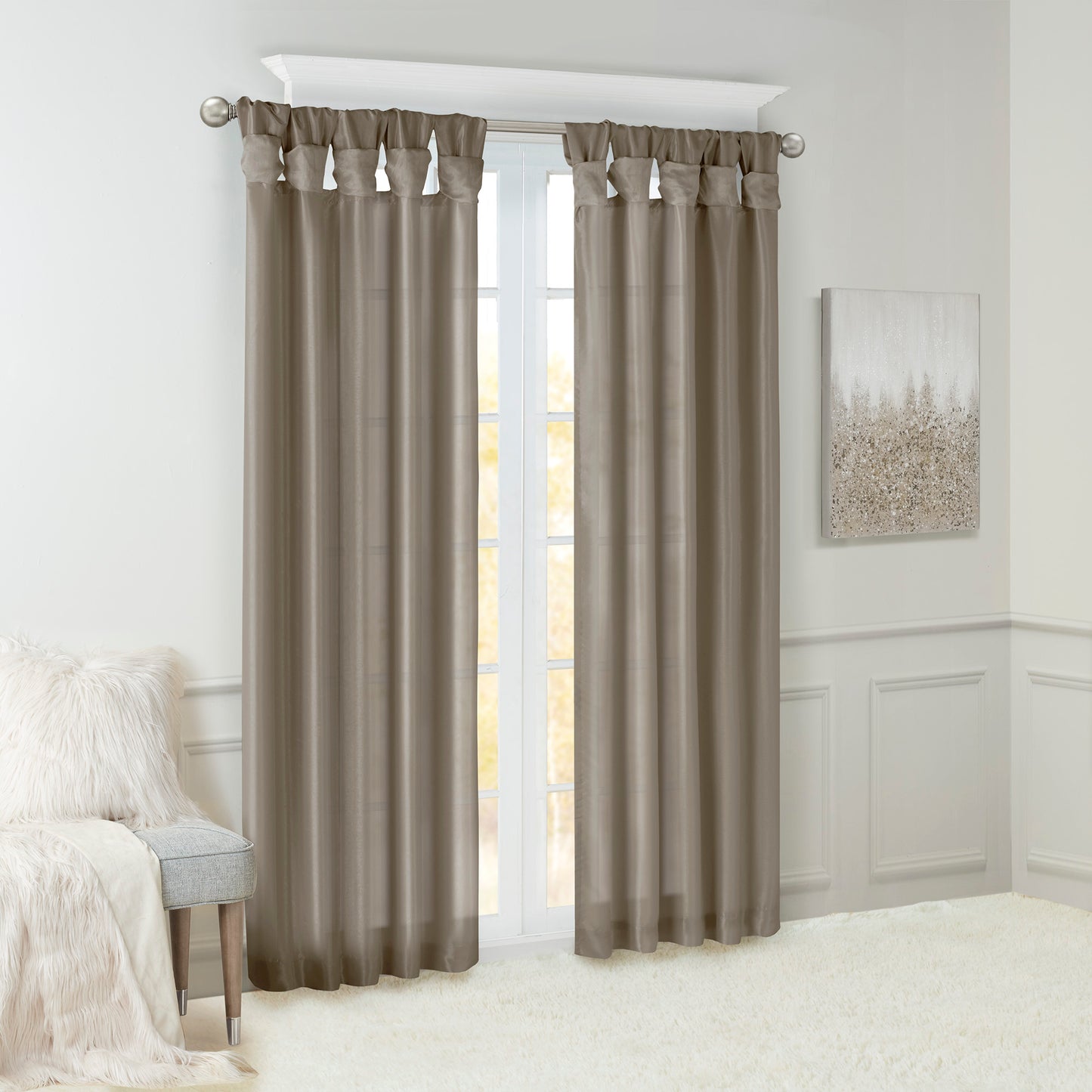 Madison Park Twist Tab Lined Window Curtain Panel