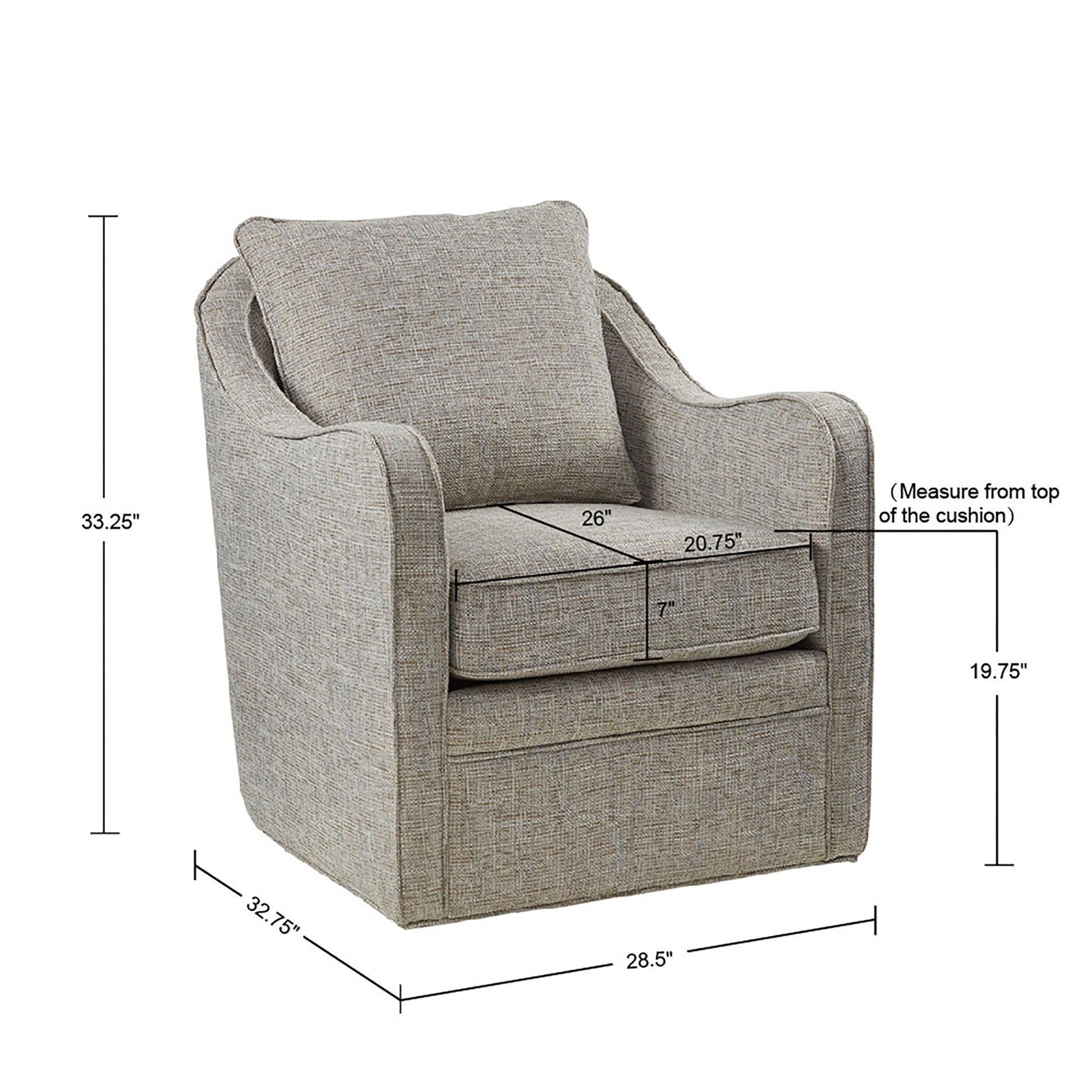 Madison Park Wide Seat Swivel Arm Chair