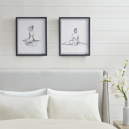 Madison Park Sketch 2-piece Framed Glass and Matted Wall Art Set