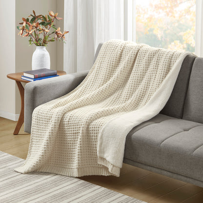 Madison Park Waffle Knit Chenille Throw