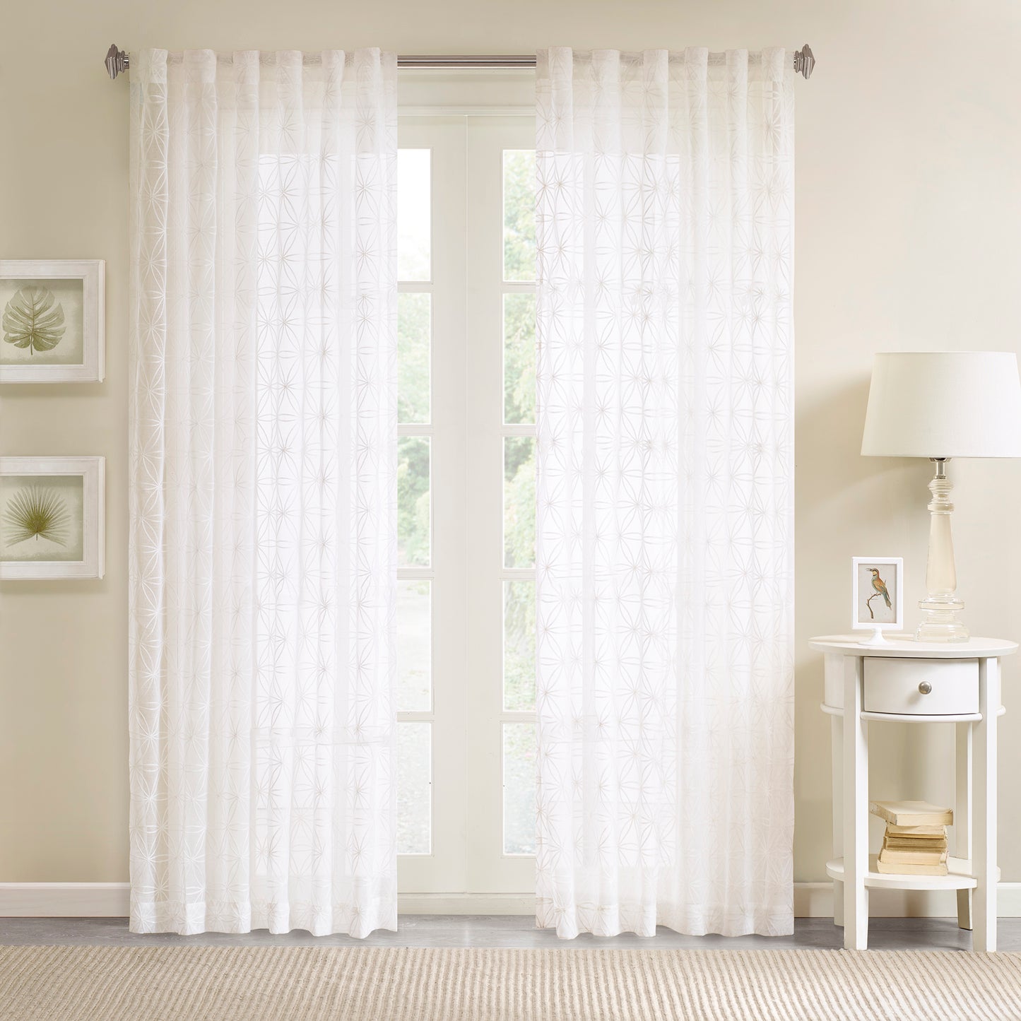 Madison Park Sheer Embroidered Window Valance