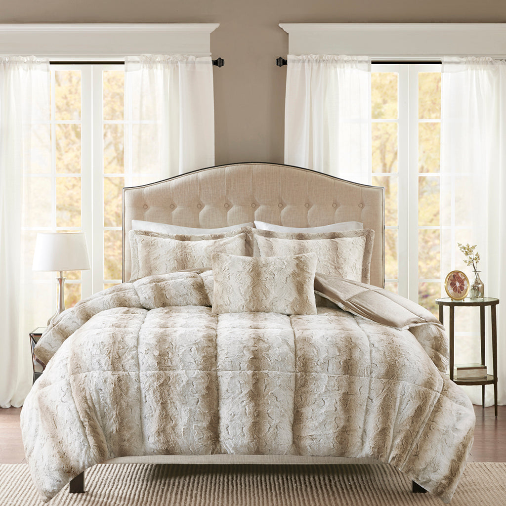 Madison Park 4PC Faux Fur Comforter Set