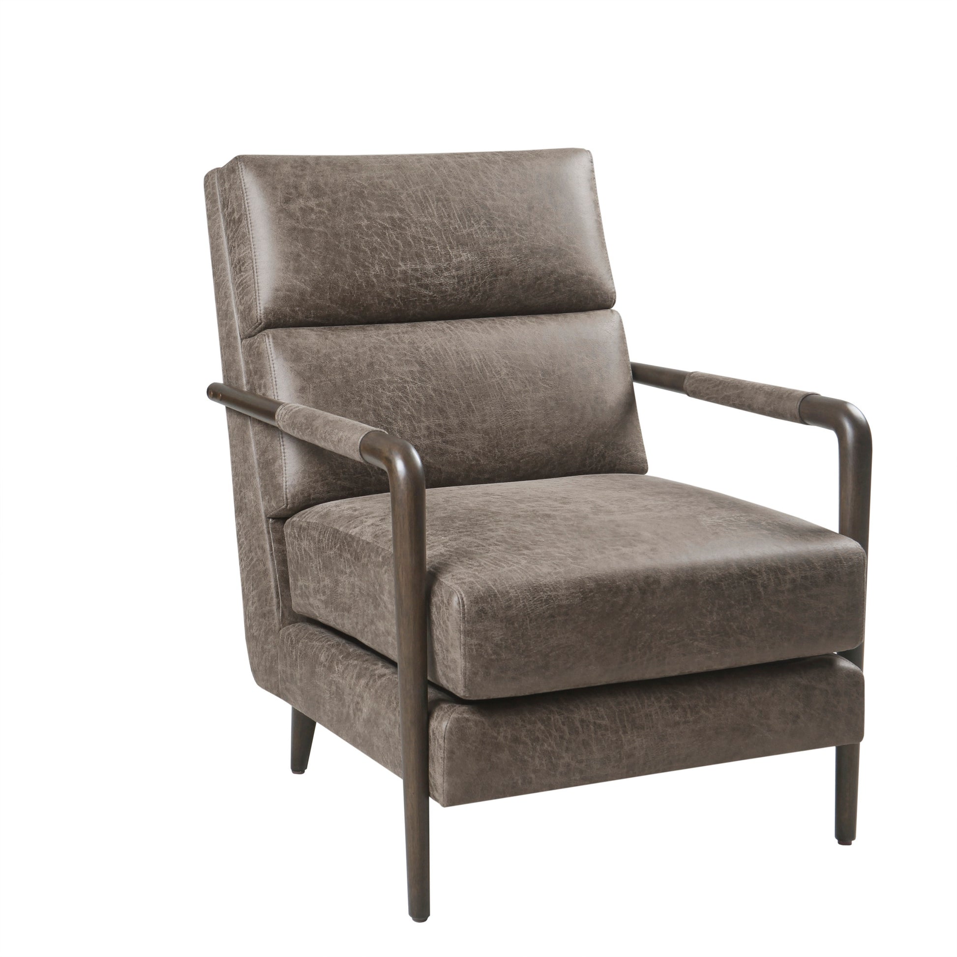 Madison Park Faux Leather Channel Accent Armchair