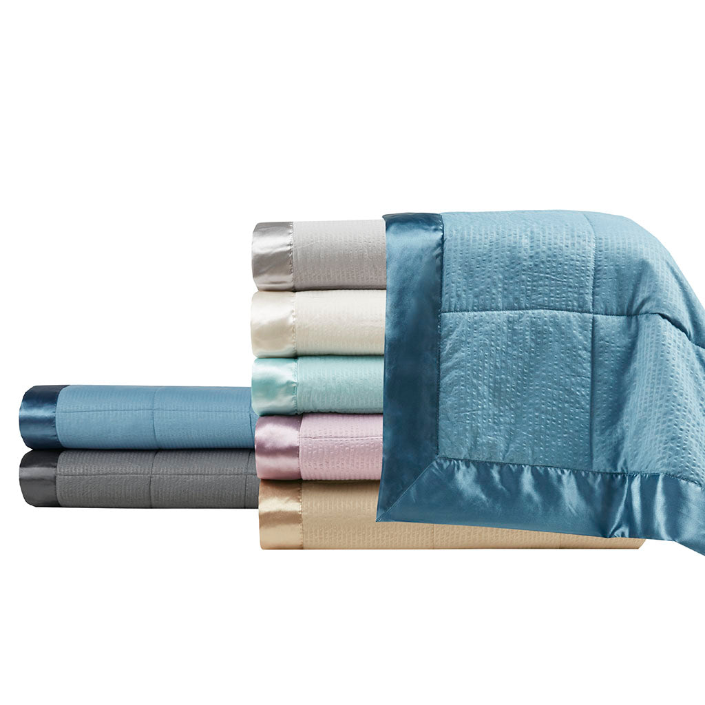 Madison Park Oversized Down Alternative Blanket with Satin Trim