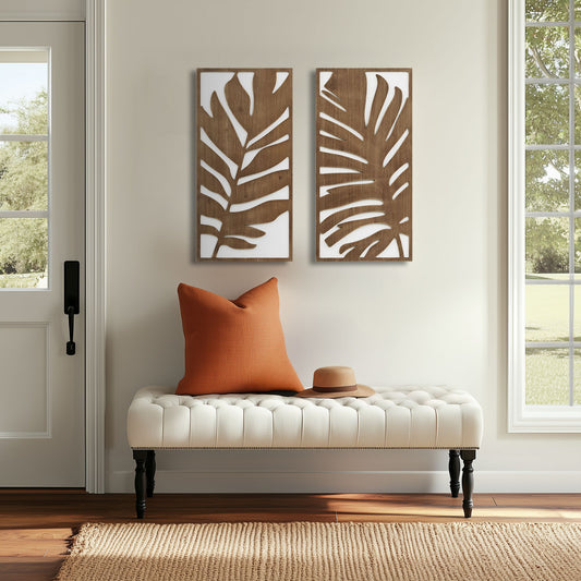 Madison Park Birch Botanical Two-tone 2-piece Wood Panel Wall Decor Set