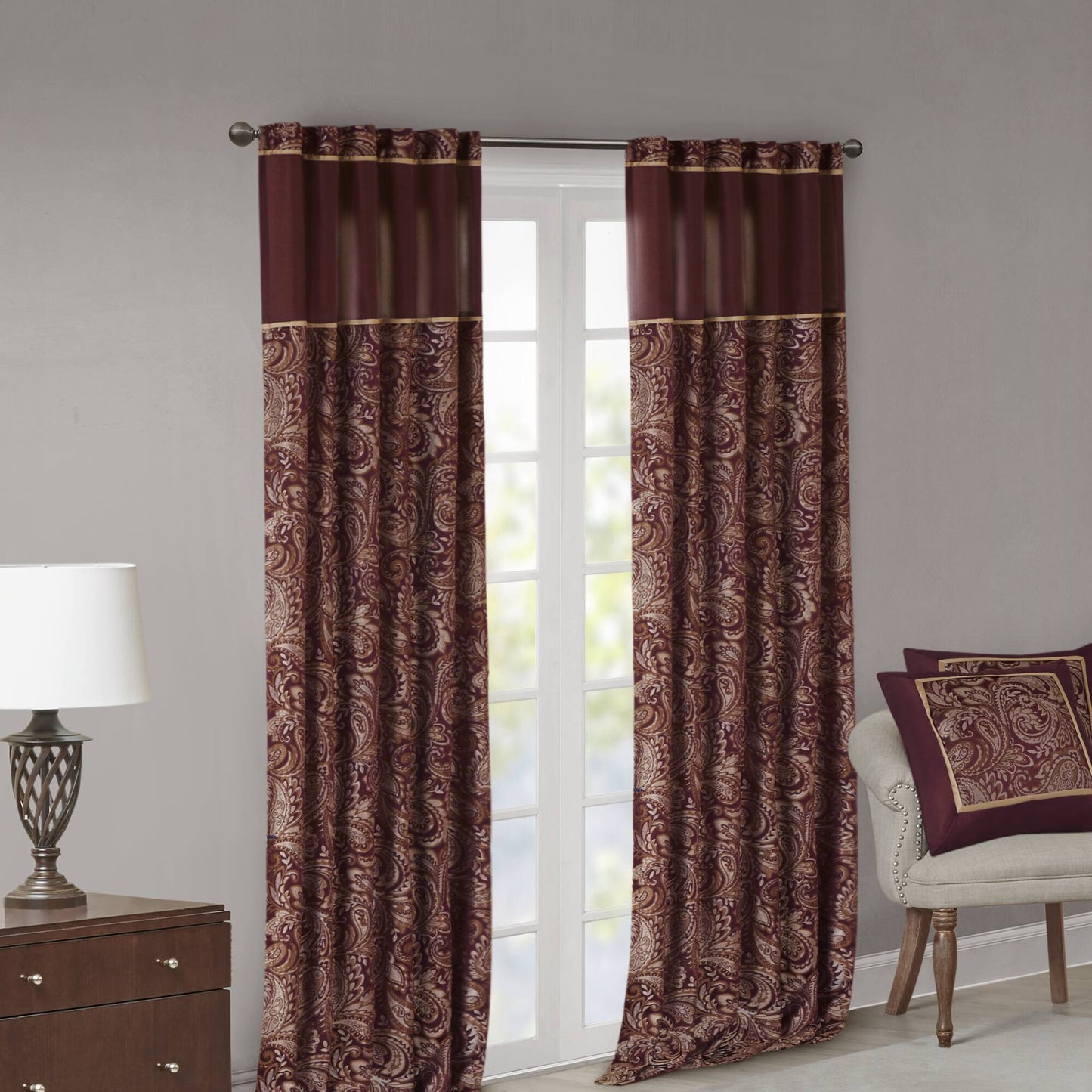 Madison Park Jacquard Curtain Panel Pair