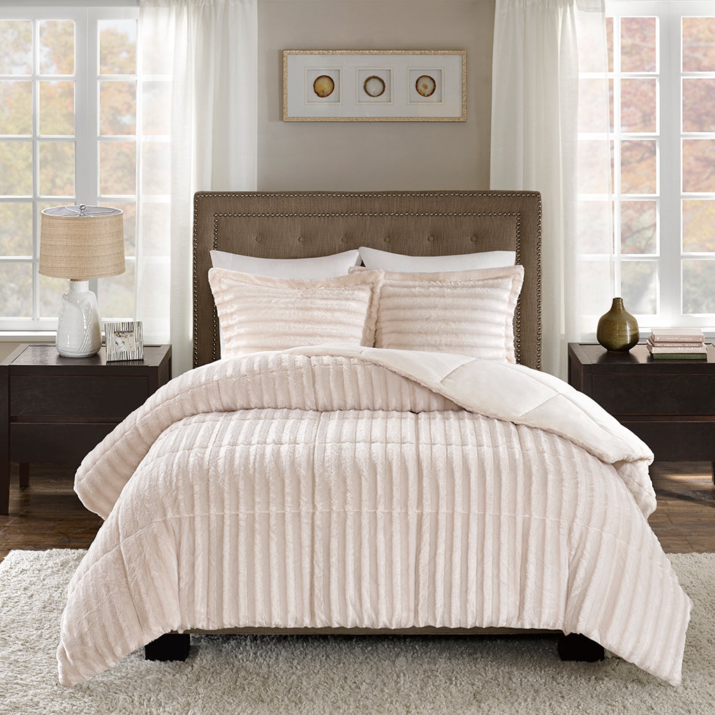 Madison Park Faux Fur Comforter Mini Set