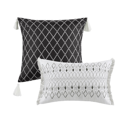 Madison Park 5 Piece Printed Seersucker Comforter Set with Throw Pillows