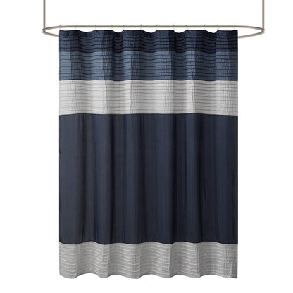 Madison Park Faux Silk Shower Curtain