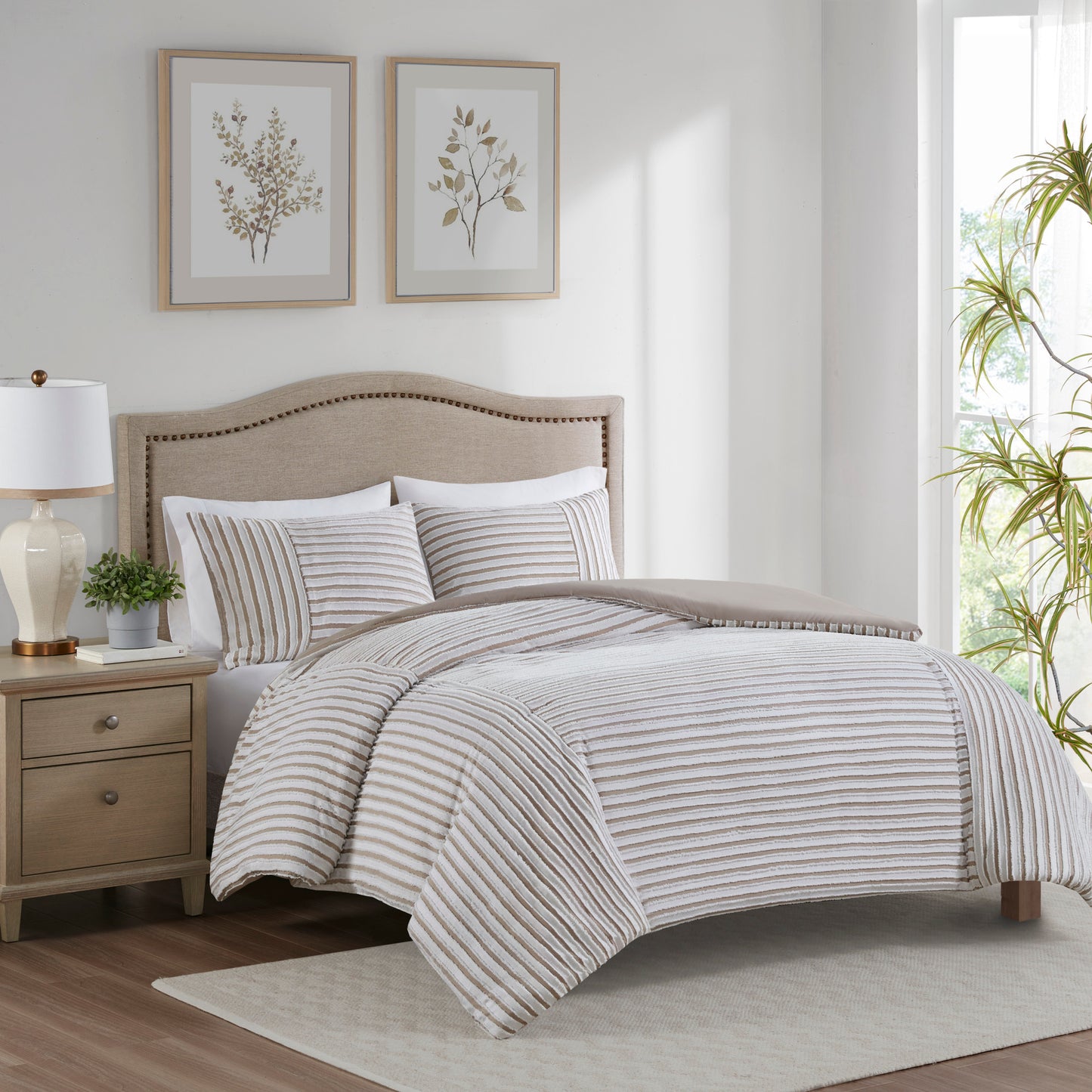 Madison Park 3 Piece Clipped Jacquard Duvet Cover Set