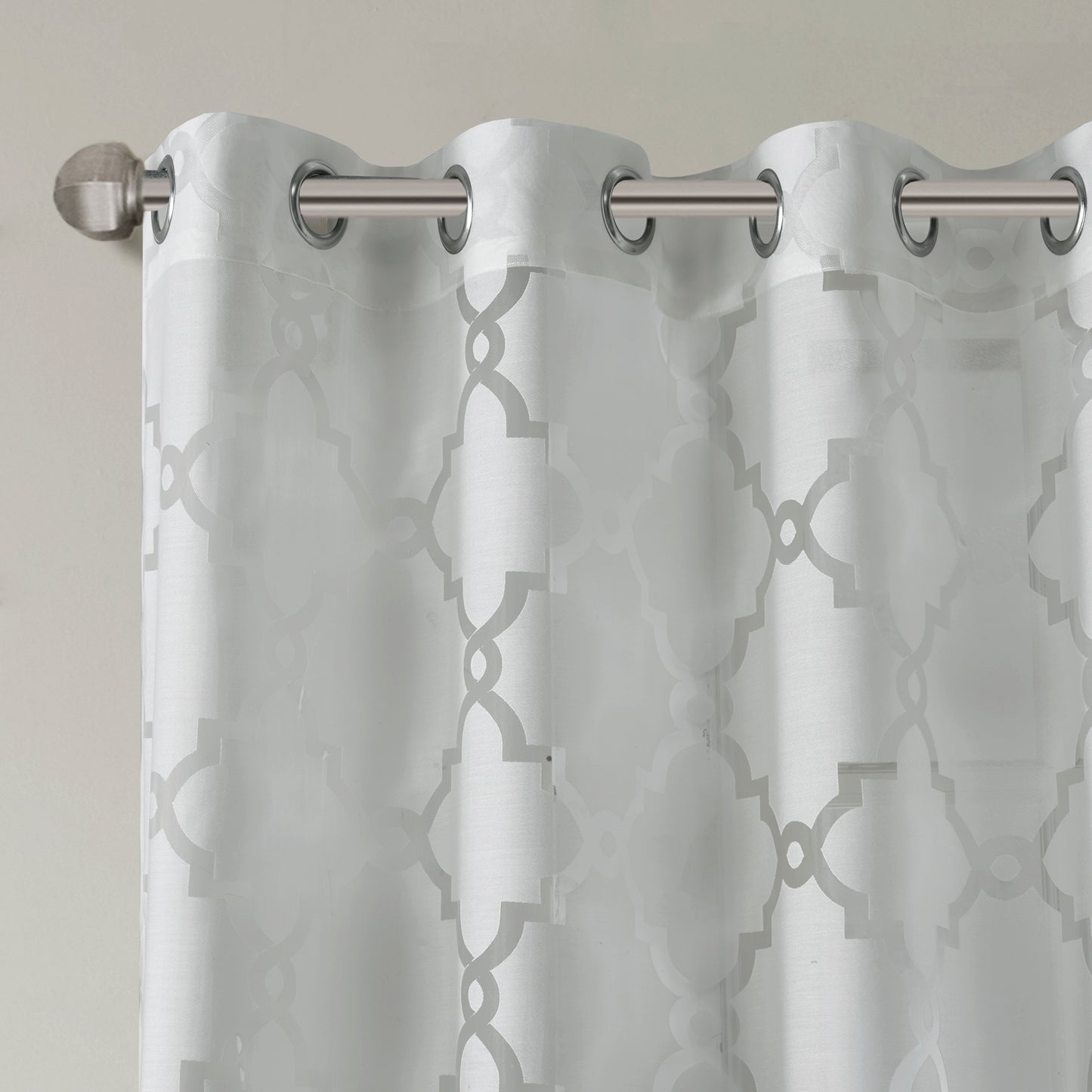 Madison Park Fretwork Burnout Sheer Curtain Panel