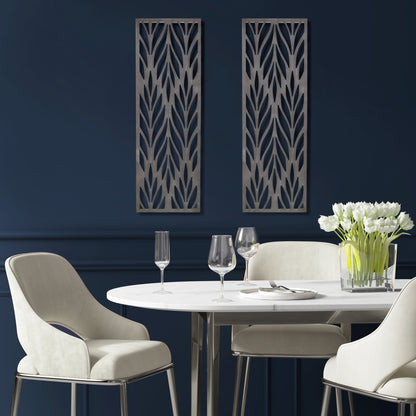 Madison Park Grey Laser Cut Wood 2-piece Panel Wall Decor Set