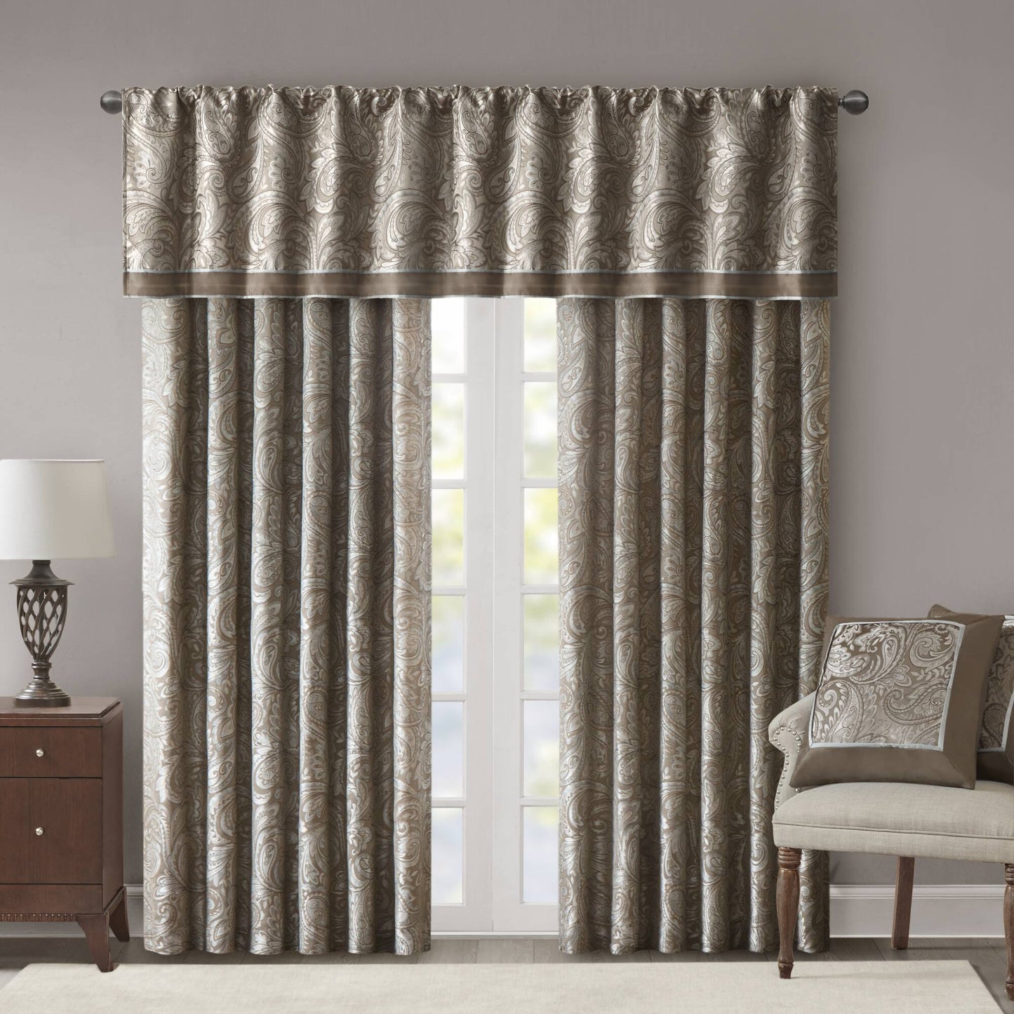 Madison Park Jacquard Curtain Panel Pair