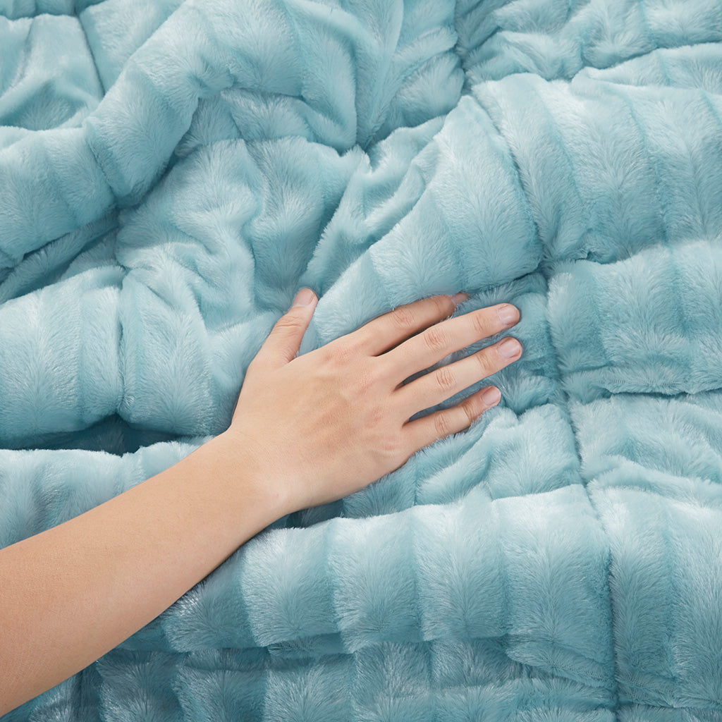 Madison Park Faux Fur Comforter Mini Set