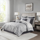 Emilia 12-Piece Jacquard Comforter Set with Bed Sheets Bed in a Bag