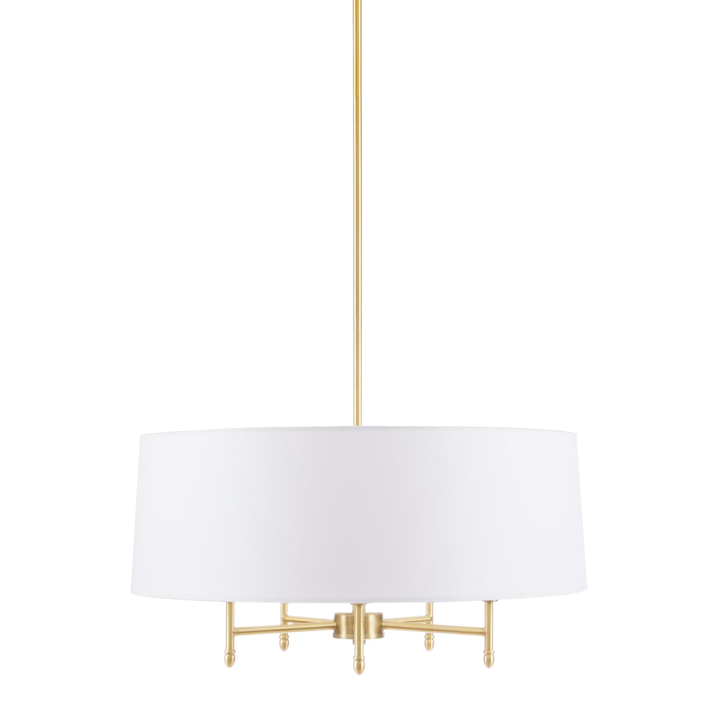 Hampton Hill Presidio 5-Light Dimmable Chandelier with Drum-shaped Fabric Shade & Adjustable Height