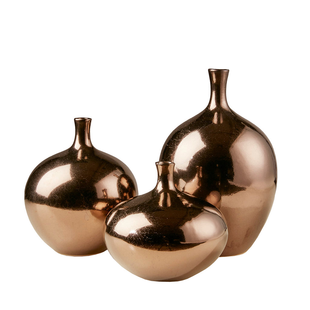 Madison Park Signature Mirrored Ceramic Decorative Vases 3-piece set