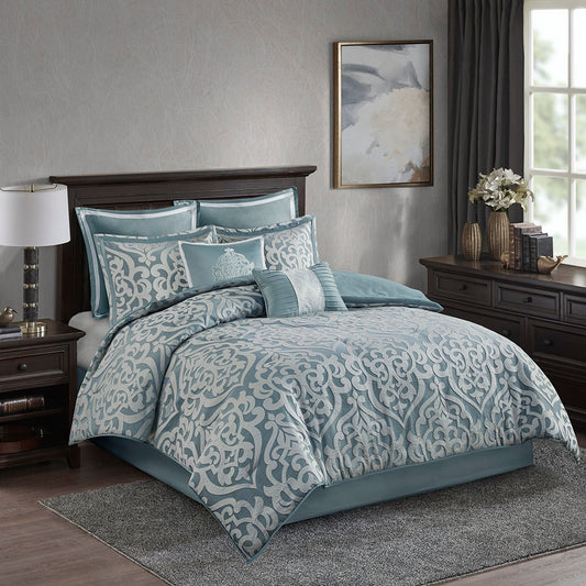 Madison Park 8 Piece Jacquard Comforter Set