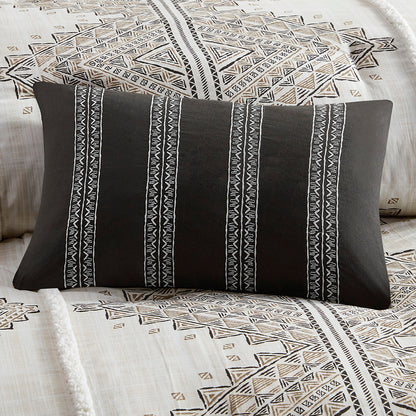 Madison Park 4 Piece Printed Duvet Cover Set with Throw Pillow