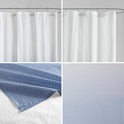 Madison Park Ombre Printed Seersucker Shower Curtain