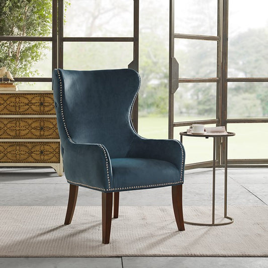 Hancock Button Tufted Wingback Accent Chair with Nailhead Trim