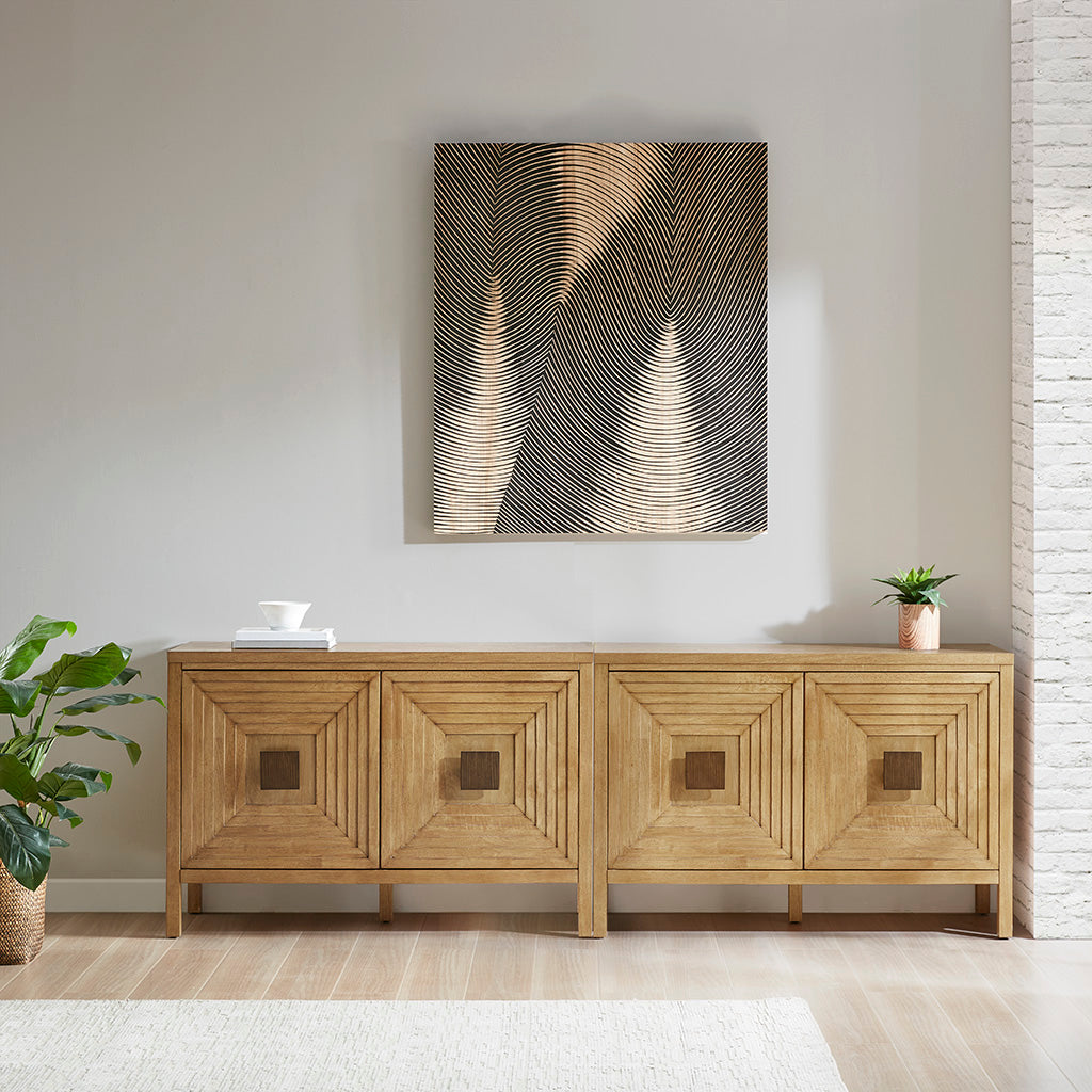 Paige Geometric 2-Door Storage Cabinet with Adjustable Shelves