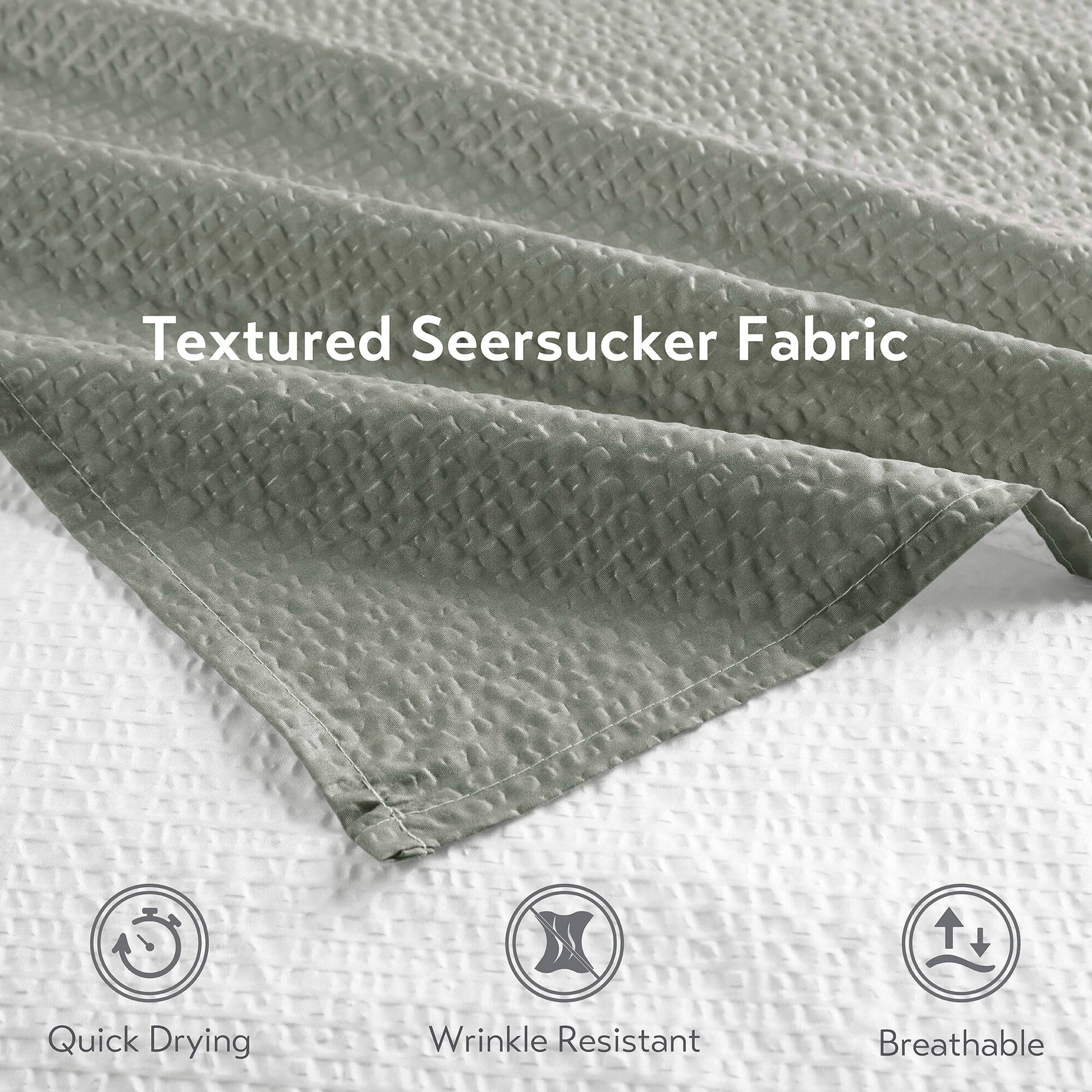 Madison Park Ombre Printed Seersucker Shower Curtain