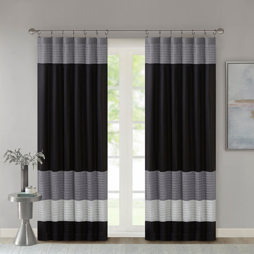 Madison Park Polyoni Pintuck Curtain Panel