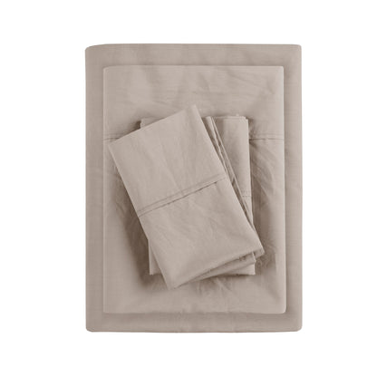 Madison Park 200 Thread Count Relaxed Cotton Percale Sheet Set