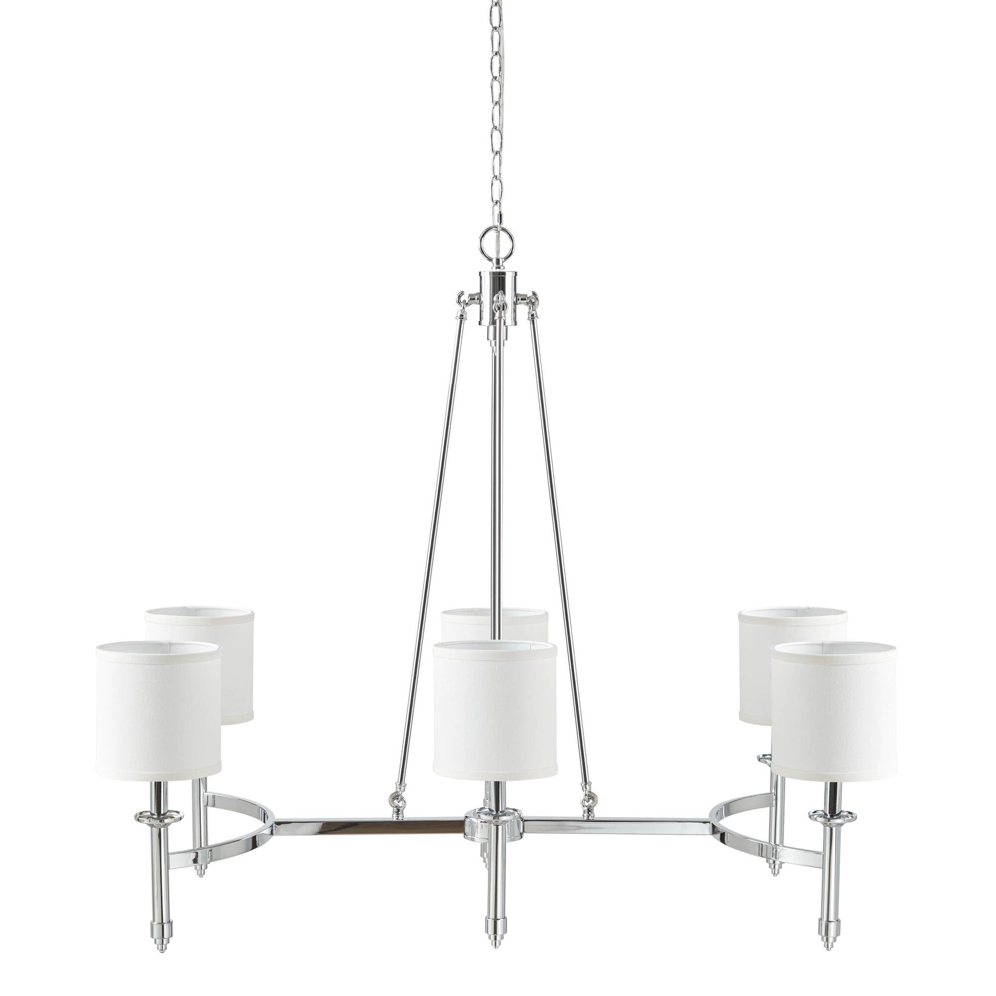 Hampton Hill 6-light Chandelier with Fabric Drum Shades