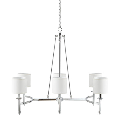 Hampton Hill 6-light Chandelier with Fabric Drum Shades