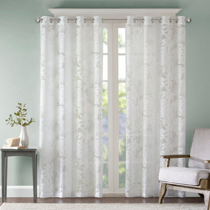 Madison Park Palm Leaf Burnout Window Sheer