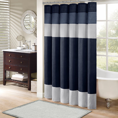 Madison Park Faux Silk Shower Curtain